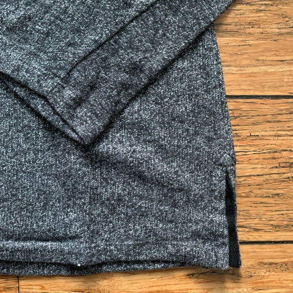 Marled Grey Half Zip Mock Turtle Neck Shirt - Picture 4 of 5